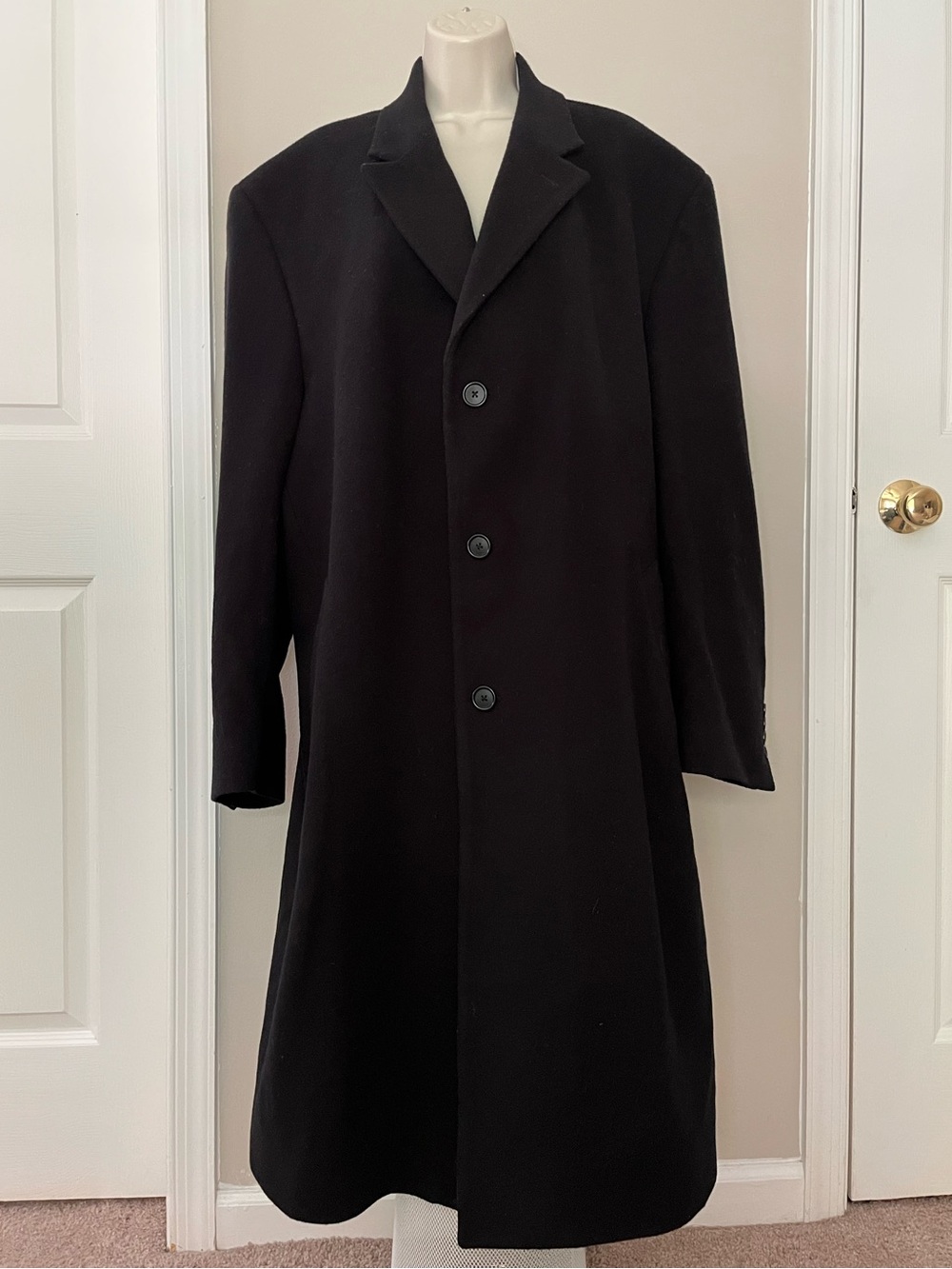 Jos. A. Bank Black Single-Breasted overcoat 100% wool